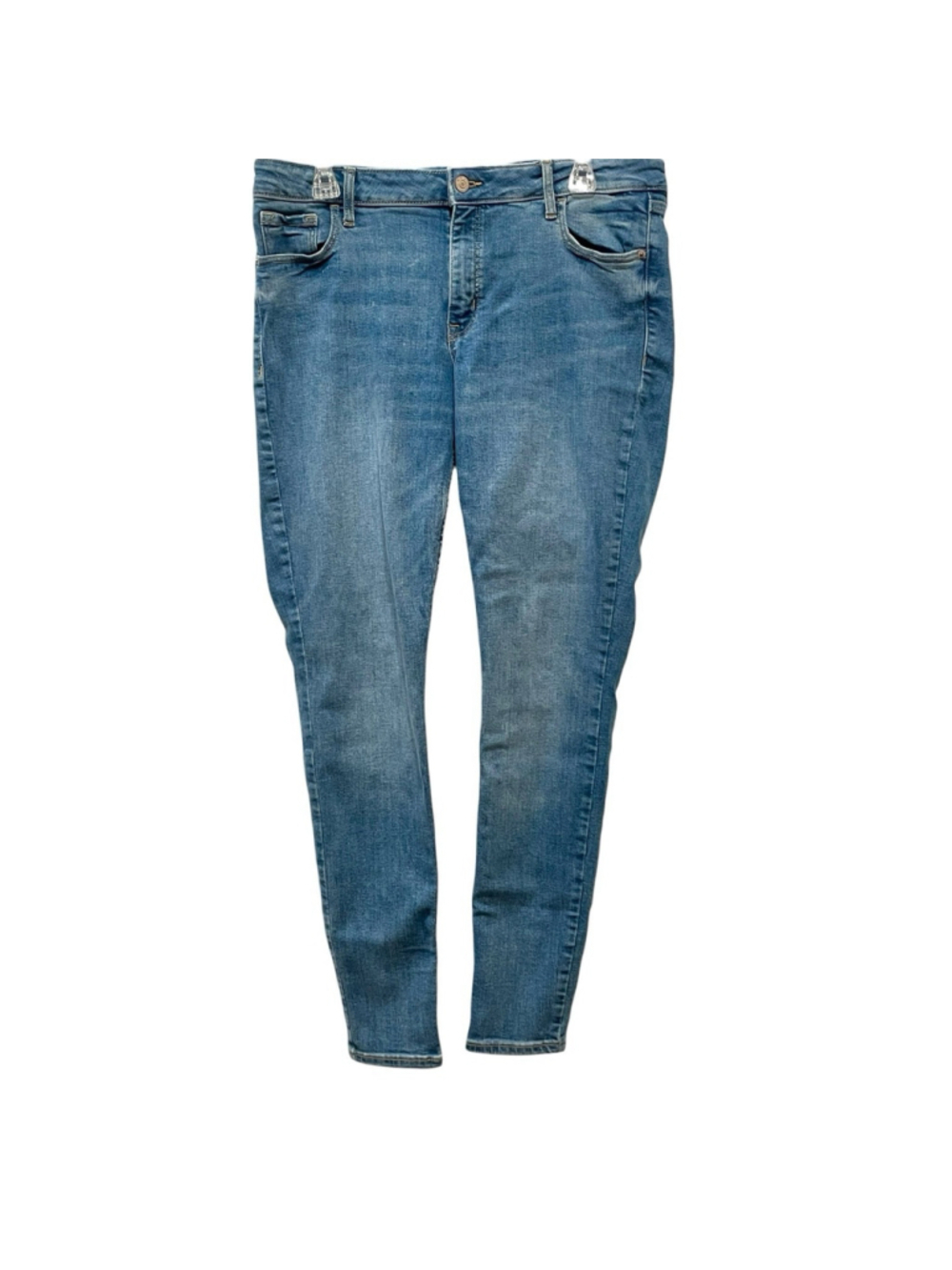 Old Navy Womens Size 14 LONG Rockstar Jeans Super Skinny Mid Rise Blue Denim